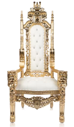 70″ Royal Throne Chair Gold/White