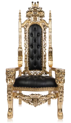 70″ Royal Throne Chair Gold/Black