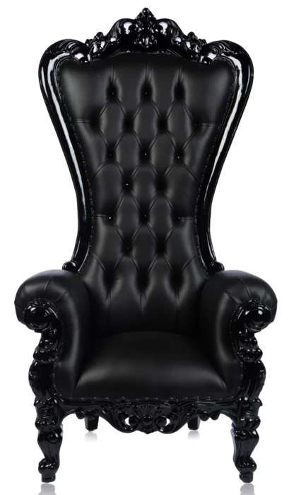 72″ Legend Throne Chair Black/Black(King & Queen Thone Chair)