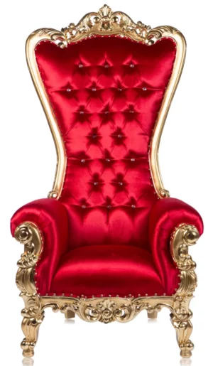 72″ Legend Throne Chair Gold/Red (King & Queen Thone Chair)