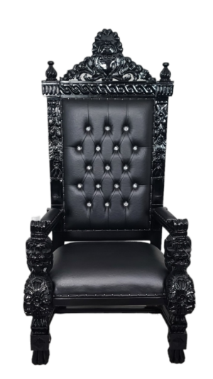 70″ Grand Throne Chair Black/Black